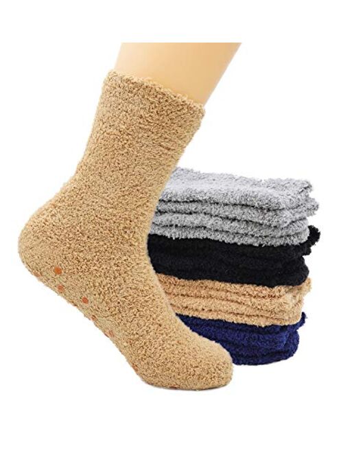 Men's 4 Pack Winter Thick Socks Warm Comfort Soft Fuzzy Floor Socks
