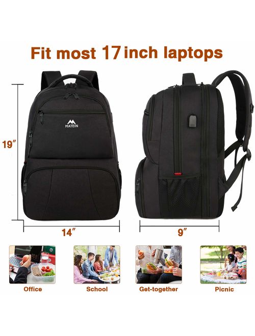 Lunch Backpack, Insulated Cooler Backpack Lunch Box Backpack for Men Women, 17 Inch Laptop Backpack with USB Charging Port Commuter Backpack for College School Work Offic