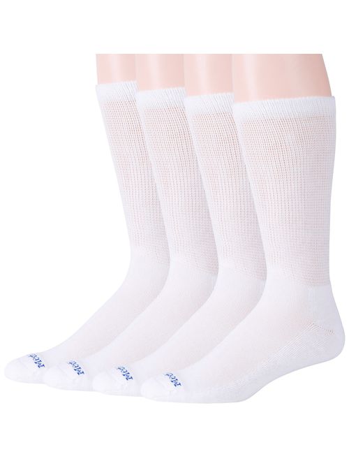 MediPEDS 8 Pair Diabetic Crew Socks with Non-Binding Top