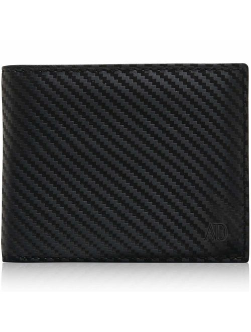 Slim Leather Bifold Wallets For Men - Minimalist Mens Wallet RFID Blocking Card ID Window Box Gifts For Men