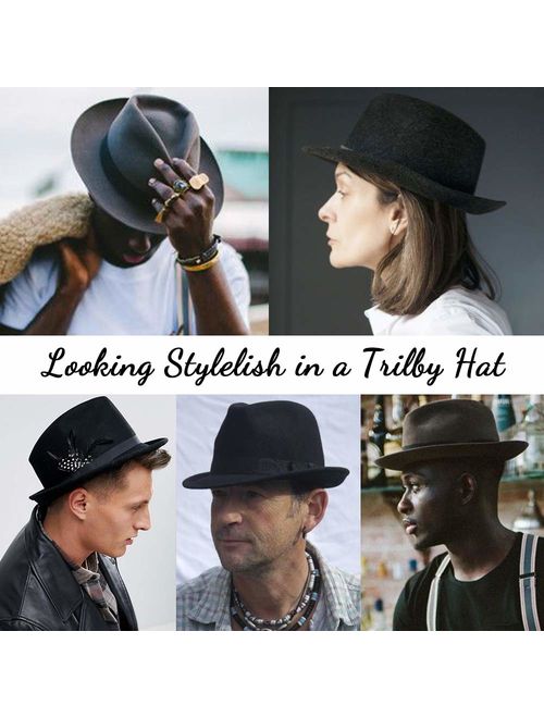 100% Wool Fedora Hat Mens Fedora Hats for Men Trilby Hat Straw Sun Hat Panama Hat