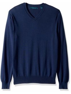 Men's Classic Solid V-Neck Sweater