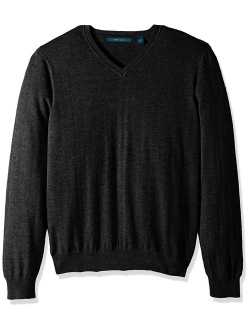 Men's Classic Solid V-Neck Sweater