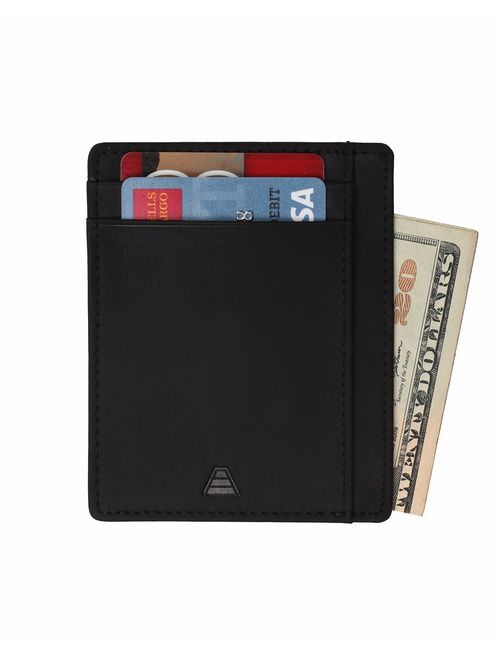 Andar Leather Slim Wallet, Minimalist Front Pocket RFID Blocking Card Holder Made of Full Grain Leather - The Scout