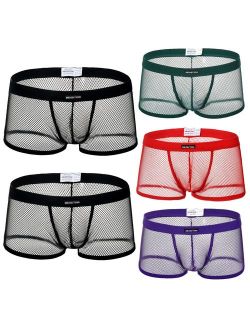 Leories Men's Openwork Mesh Breathable Underwear Lingerie Bodysuit Briefs