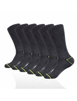 Men's 6 Pack Athletic Performance Cushion Crew Socks for Training