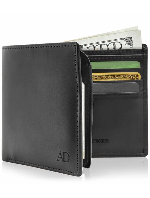 Vegan Leather Bifold Wallets For Men - Cruelty Free Non Leather Mens Wallet With ID Window Gifts For Men