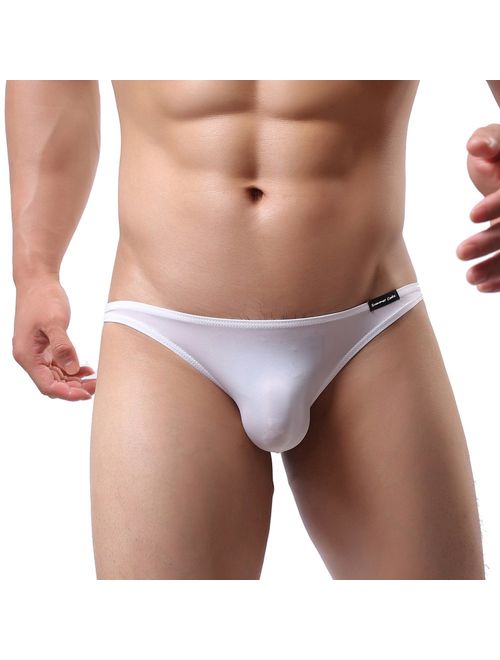 Summer Code Mens Basic Bikini Briefs Pack Low Rise Ice Silk Underwear