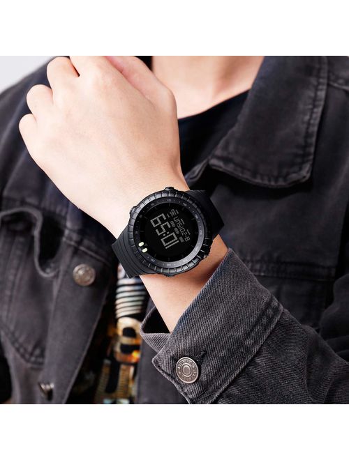 Misskt Mens Military Sport Watch Fashion Men Watch LED Display Water Resistant Black Watch