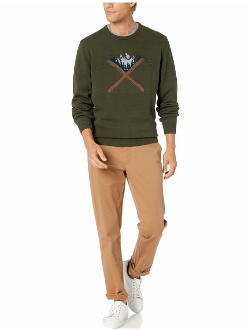 Amazon Brand - Goodthreads Men's Soft Cotton Graphic Crewneck Sweater