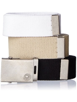Men's Casual Web Belts- Cut To Fit 3 Pack With Buckle