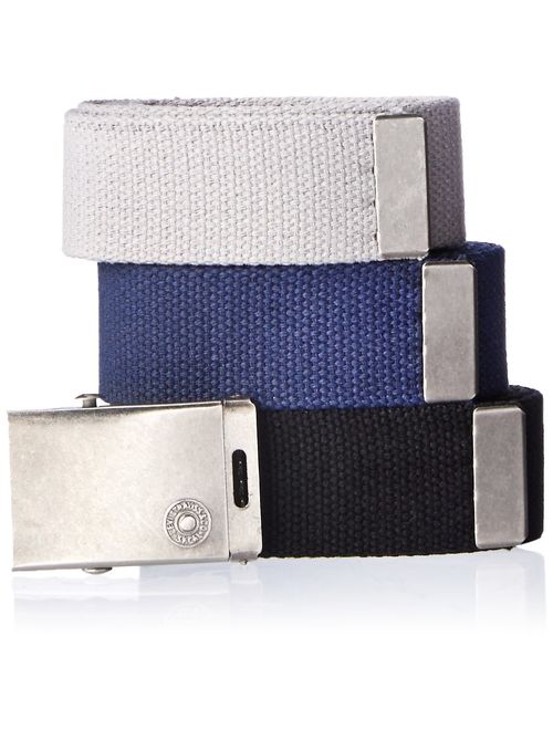 Levi's Men's Casual Web Belts- Cut To Fit 3 Pack With Buckle