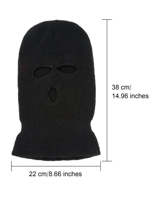 SATINIOR 3-Hole Knitted Full Face Cover Ski Mask, Adult Winter Balaclava Warm Knit Full Face Mask for Outdoor Sports