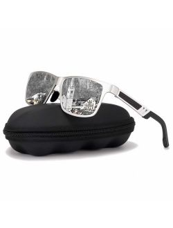 Polarized Driving Sunglasses For Men-GOUDI Mens Women Al-Mg Metal Frame Lightweight Fishing 100% UV Sports Outdoors GD8003