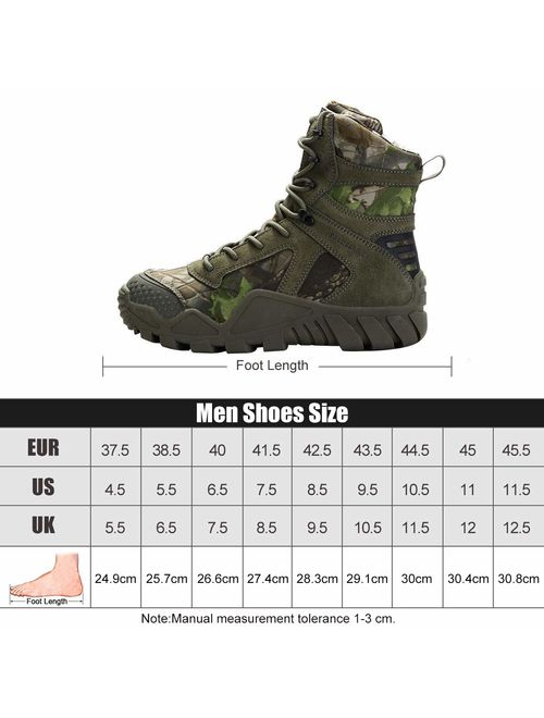 FREE SOLDIER Outdoor Men's Tactical Military Boots Suede Leather Work Boots Combat Hunting Boots