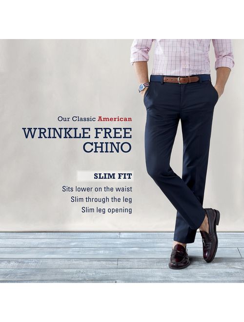 IZOD Men's American Chino Flat Front Slim Fit Pant
