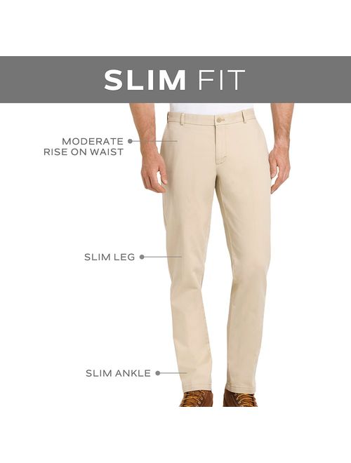 IZOD Men's American Chino Flat Front Slim Fit Pant
