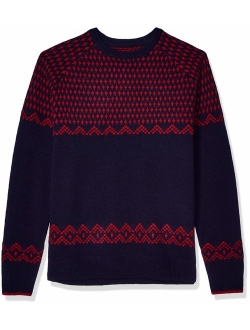 Amazon Brand - Goodthreads Men's Lambswool Fairisle Crewneck Sweater