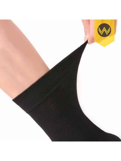 WANDER Men's Dress Socks Cotton Thin Classic lightweight Socks 8 pairs Solid Soft Breathable Socks
