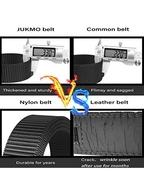 JUKMO Men's Nylon Webbing Ratchet Belt with Automatic Slide Buckle