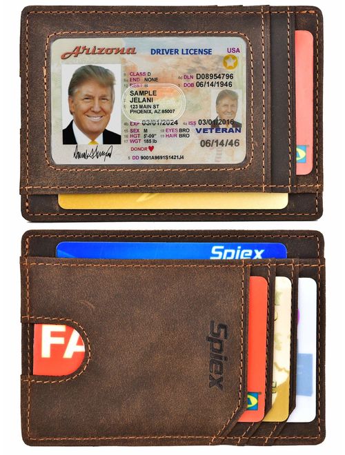 Slim Wallet Front Pocket Minimalist Genuine Leather RFID Blocking Card Holder