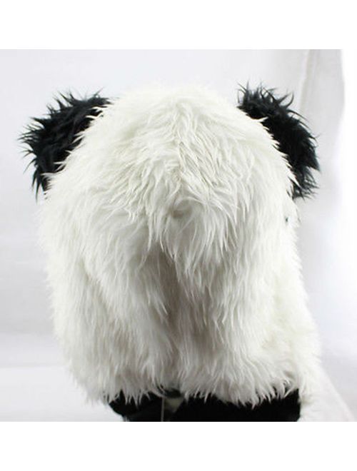Panda Full Animal Hoodie Hat (Faux Fur) 3 in 1 Function