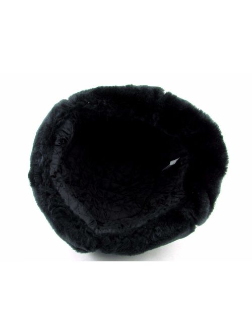 SIBERHAT Russian Soviet Army Fur Military Cossack Ushanka Hat (Black, 58/M)