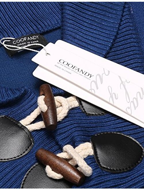 COOFANDY Men's Knitted Slim Fit Shawl Collar Sweater Long Sleeve Pullover