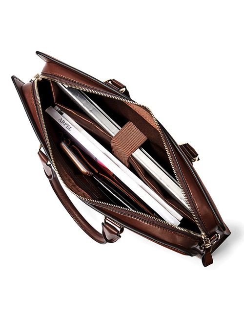BOSTANTEN Leather Lawyers Briefcase Laptop Business Slim Bags for Men & Women