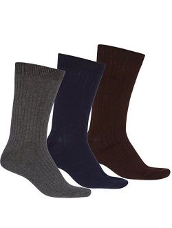 Sakkas Men's Cotton Blend Ribbed Dress Socks Value 6-Pack
