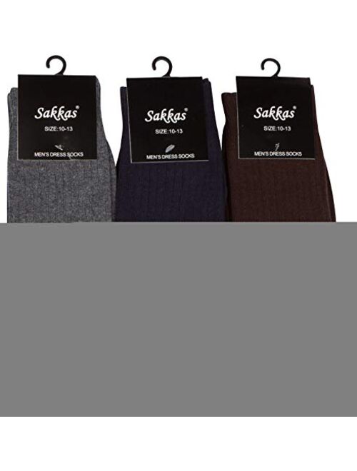Sakkas Men's Cotton Blend Ribbed Dress Socks Value 6-Pack