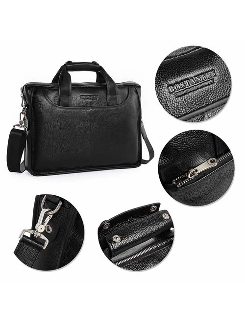 BOSTANTEN Leather Briefcase Laptop Handbag Messenger Business Bags for Men