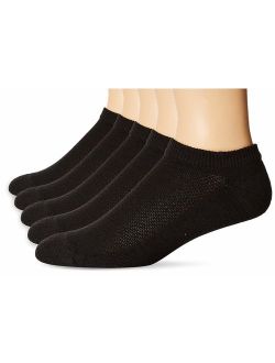 Ultimate Men's 5-Pack FreshIQ X-Temp No-Show Socks, Black, Shoe Size: 6-12