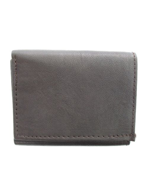 Mens Chocolate Brown Leather Wallet Lamb Trifold 731B