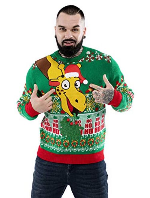 Unisex Mens Ugly Christmas Sweater Classic Fair Isle Cute Reindeer Knitted Funny Santa Pullover for Men