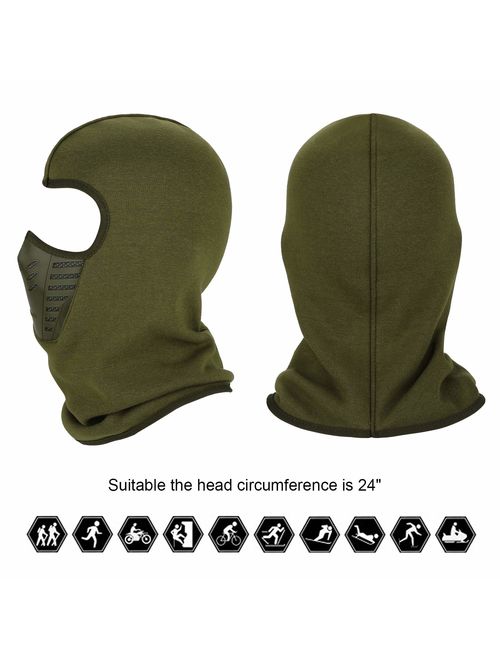 TAGVO Warm Balaclava Ski Face Mask Cover Winter Fleece Warmer Fit Helmet Adults