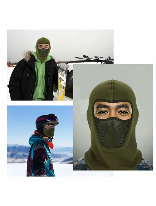 TAGVO Warm Balaclava Ski Face Mask Cover Winter Fleece Warmer Fit Helmet Adults
