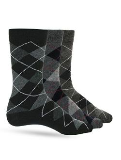3 Pack Mens Dress Socks Premium Cotton Argyle Men's Dress Socks For Men - Colorful Fashion