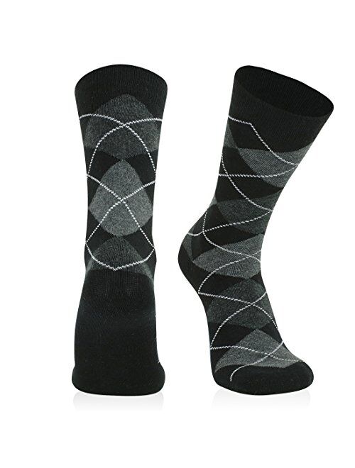 3 Pack Mens Dress Socks Premium Cotton Argyle Men's Dress Socks For Men - Colorful Fashion