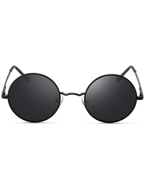 FEIDU Retro Polarized Round Sunglasses for Men Vintage Sunglasses Women FD3013