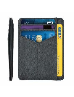 Mens Slim Wallet RFID Leather Minimalist Front Pocket Credit Card Holders