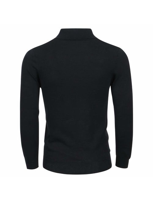 LTIFONE Mens Shawl Sweaters,Casual Slim Fit,Knitted Collar Long Sleeve,Outwear Soft Cotton with One Button
