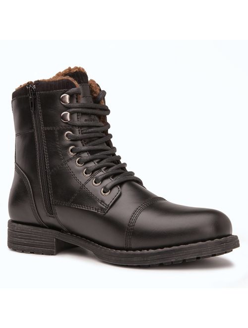 GLOBALWIN Mens Fashion Lace Up Cap Toe Winter Ankle Combat Boots