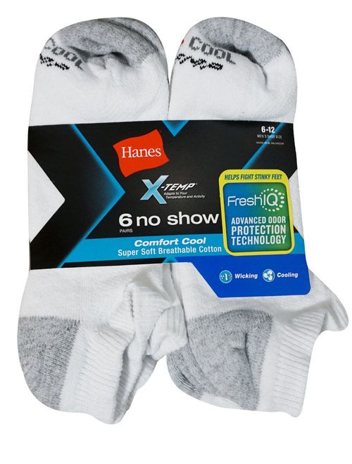 Hanes Men's FreshIQ X-Temp Comfort Cool No Show 6-Pack