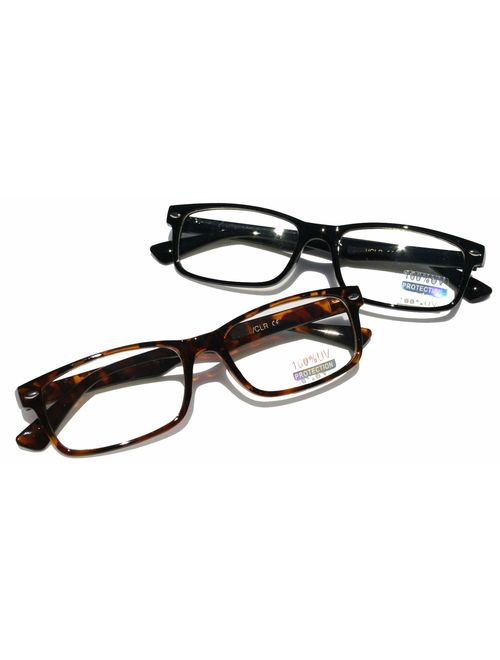 Casual Fashion Horned Rim Rectangular Frame Clear Lens Eye Glasses