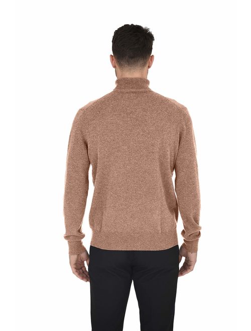 Cashmeren Men's Essential Knit Turtleneck Sweater Cashmere Wool Long Sleeve Roll Neck Pullover