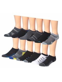 James Fiallo Men's 12 Pairs Low Cut Athletic Sport Peformance Socks