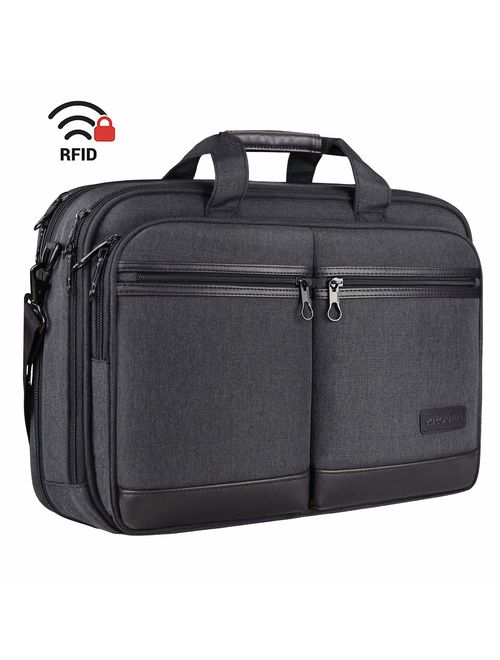 KROSER 18" Laptop Bag Stylish Laptop Briefcase Fits Up to 17.3 Inch Expandable Water-Repellent Shoulder Messenger Bag Computer Bag with RFID Pockets for Business/Travel/S