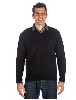 Noble Mount Men's 100% Cotton V-Neck Essential Sweater