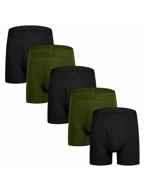 Natural Feelings Boxer Briefs Cotton Men's Underwear Boxer Briefs Underwear Men Pack Fly Front with Pouch